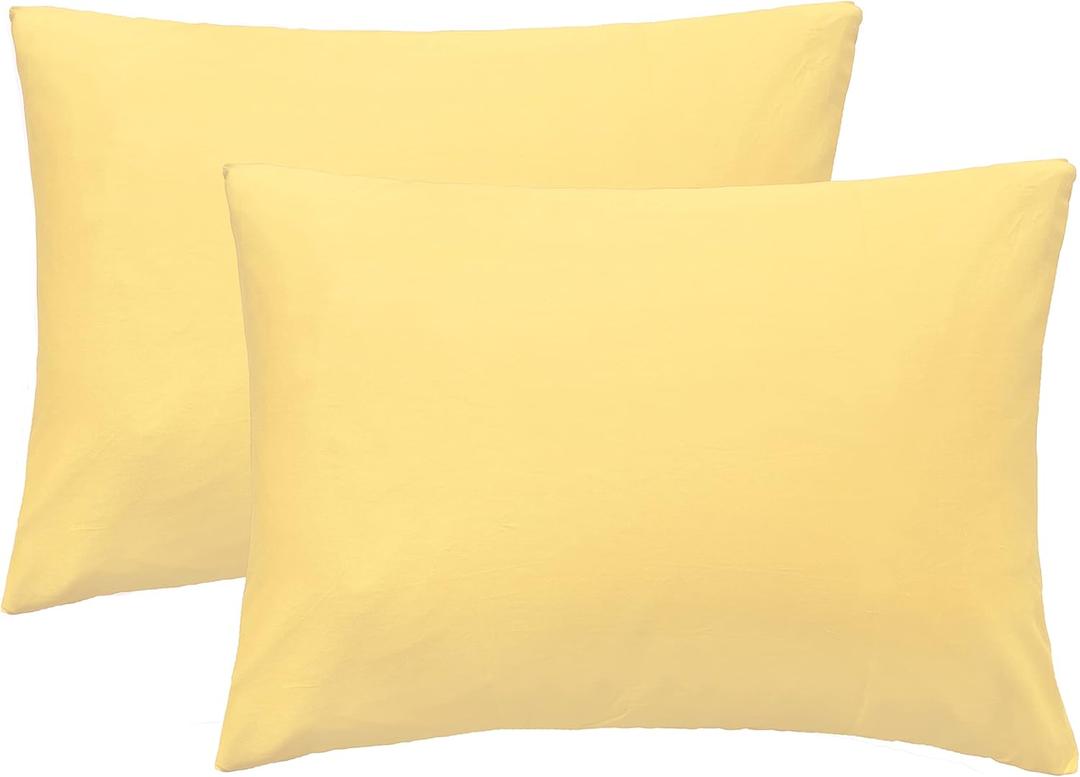 iMaylex Soft 100% Egyptian Cotton Zipper Closure Pillowcases, Cozy and Lightweight Pillow Case, Set of 2, Apricot, Standard, 20" x 26"