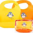 NatureBond Silicone Baby Bibs Easily Wipe Clean With Waterproof Pouch (2 PCs)