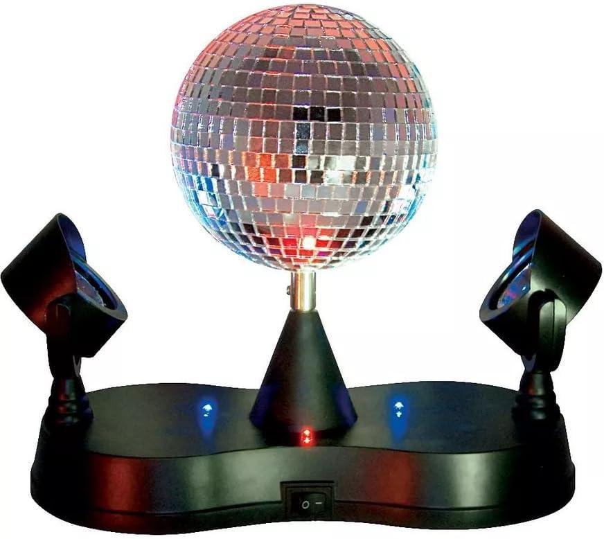 Forum Novelties Rotating Mirror Dico Ball with Light Party Kit, Red/Green/Blue