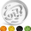 LE TAUCI Dog Bowls Slow Feeder Ceramic, 1.5 Cups Slow Feeding Dog Bowl Small Medium Breed, Puppy Bowl for Fast Eaters,Angel White