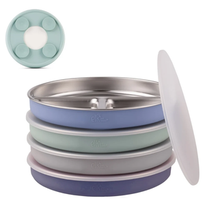 7.8" Stainless Steel Divided Plates with Suction Sleeve