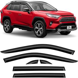 Voron Glass Tape-on Extra Durable Rain Guards for Toyota RAV4 2019-2025, Window Deflectors, Vent Window Visors, 6 Pieces - 100808