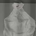 Phicia Sexy Satin Halter Neck Backless Maxi Dress for Women Elegant Tie Cowl Back Formal Wedding Guest Dress for Summer (Small, White)