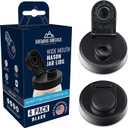 Mason Jar Lids Wide Mouth Plastic 4 pack-USA Made-Flip Cap Screw Top Pour Spout Drink Hole - Leak-proof for Ball, Kerr, Azure Canning Jars - Airtight for Drinks to Go and Controlled Pouring - Black