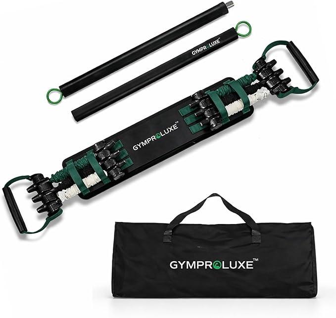 Gymproluxe Portable Gym - Resistance Exercise Band Set - 200LBS Resistance Bands for Men & Women - Multi Gym Fitness Equipment & Pilates Bar for Home Workout