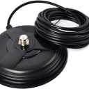 HYS Magnetic Antenna Mount, UHF-Female (SO239) Magnet Base, Heavy Duty Anti-Corrosion Bracket with 5M/16.4ft RG-58 Cable for Yaesu Motorola Icom Midland Mobile CB Radio Transceiver