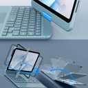 GreenLaw Keyboard Case for iPad mini 7(2024) & Mini 6 (2021) 8.3", Smart Touchpad, 7 Color Backlit, Type-C Rechargeable, 360 Rotate Keyboard Case for iPad mini 7th/6th Generation, Pearlescent Blue