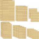 Outus 18 Sheets Small Letter Stickers Mini Alphabet Number Stickers Self Adhesive Monogram Letters Decals Scrapbook Lettering Decals for Arts Craft (Gold)