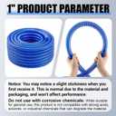 Pangda 1" x 100 ft Suction Hose, Blue Heavy Duty PVC Suction Water Hose