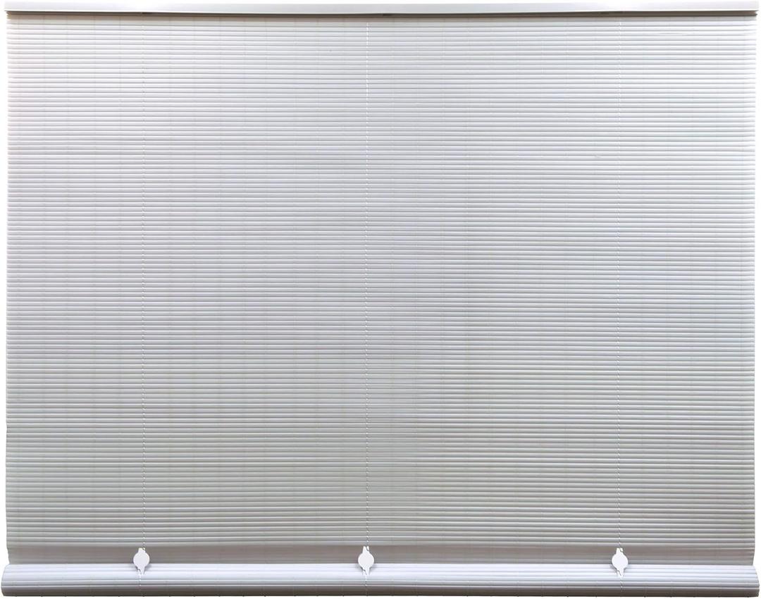 Radiance Cordless Outdoor Shades for Porch, Patio & Windows - Waterproof PVC Blinds for Indoor & Outdoor - Roll-Up Patio Privacy Screen for Diffuse Sunlight - White - 36" W x 72" L - (3320136)