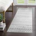 Moroccan Washable Area Rug, 2x4 Non-Slip Front Door Mat Indoor Entrance, Low-Pile Distressed Grey Rug Throw Rugs for Bedroom Kitchen Bathroom Laundry Room