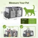 Cat Carrier for 2 Cats - Double Pet Carrier Extra Large, Dual Cabin Multi Cat Travel Carrier with Removable Divider, Collapsible, Can Hold 20 30 40 lbs for Two Small Kitten, a Medium Dog Gray