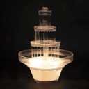 Lighted Plastic Wedding Water Fountain - Great for Cake Centerpiece, Parties, Office Decor and Home Decor