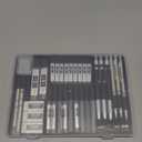 Nicpro 37PCS Art Mechanical Pencil Set, 4PCS Metal Drafting Pencil 0.3mm, 0.5 mm, 0.7 mm, 0.9 mm & 2PCS 2mm Lead Holder (6B 4B 2B HB 2H 4H Colors) For Sketching Drawing With 23 Tube Lead Refills Case (Black)