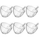 Hoolerry 12 Pcs Serving Bowls Kit Include Clear Plastic Bowls for Parties and Popcorn Measuring Scoops Acrylic Plastic Kitchen Angled Candy Scoops for Office Canister Salad Cooking (25 oz)