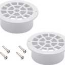 2 x VYH 2-3/4" Gutter Downspout Guards, Gutter Strainer, Prevent Leaves and Debris from Clogging The Drain Screen. for Round Gutter outletsWhite, 2 Pack
