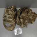 Clip in Natural Hair Extensions Long Wavy 4PCS Thick Hairpieces Dark Ash Blonde Mixed Bleach Blonde Double Weft Synthetic 20 Inch for Women (4pcs, 20Inch, 16H613#)