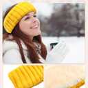 Geyoga 4 Pcs Winter Headbands for Women Fleece Lined Knit Ear Warmers Fuzzy Headbands for Cold Weather