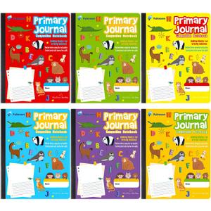 Fulmoon 6 Pcs Primary Composition Notebook K-2 with Picture Space Primary Journal Grades K-2 Draw and Write Journal Composition Book for Preschool Classroom, 80 Sheet (Multicolor)