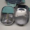 Electric Lunch Box Food Heater, 80W Portable Warmer for Car Truck Work with 304 Stainless Steel Container, 12V/24V/110V Green Heated Lunch Box Suitable for Ideal Driver/Work/Gift