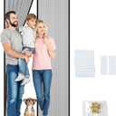 Magnetic Screen Door, Fit Door Size 32" x 80", Self Sealing Magnets,35.4 x 82.7In Screen Door,Keep Bugs Out,for Sliding Door, Front Doors(Black, 32 x 80 inches)