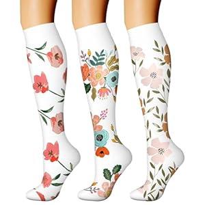 CHARMKING Compression Socks for Women & Men Circulation (3 Pairs) 15-20 mmHg is Best Athletic for Running, Flight Travel, Support, Cycling, Pregnant - Boost Performance, Durability (S/ M, Multi 67)