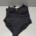 Aleumdr Women's Tankini Bathing Suits Bandeau 2 Piece Swimsuits Shell Swim Tank Top with High Waisted Bottom Black X-Large