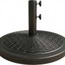 T&Jero 33 lb Round Heavy Duty Patio Market Table Umbrella Base Weight Stand Pre-Filled for Outdoor, Black