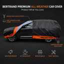 BERTRAND Heavy Duty SUV Car Cover Waterproof All Weather, S3 to 210 in | Multilayer composite, rain, snow, wind, sun protection, 8-point anchoring, cotton lining, door zipper, size chart