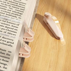 Lamicall Automatic Page-Turning Bookmark [3-Pack] - Easter Basket Stuffers for Teens, Boys, Girls, Adults & Men, Hands-Free Transparent Book Marker for Hardcovers & Paperbacks (Beige)