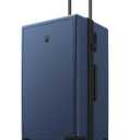 LEVEL8 Trunk Luggages, 28 Inch Luggage with Spinner Wheels, Luminous Textured Checked Large Hard Shell Lightweight with Tsa Lock, Navy