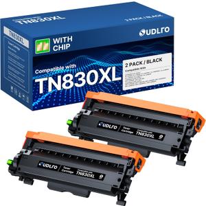 TN830XL TN830 -Compatible for Brother TN830XL Toner TN-830XL TN830 TN-830 Toner to use with Brother HL-L2460DW DCP-L2640DW HL-L2480DW HL-L2400D HL-L2405W MFC-L2820DWXL MFC-L2820DW Printer (2 Black)