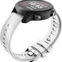 NotoCity Bands for Galaxy Watch 4/4 Classic & Galaxy Watch 5/5 Pro, 20mm Silicone Replacement Strap for Vivoactive 3 Vivoactive 5 Vvomove HR Forerunner 645/245 Music Band (White)