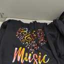 I Love Music Hoodie Heart  Pullover Hoodie, Size Small