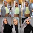 12 14 16 Inch Gray Bundles Straight 3 Bundles Human Hair Brazilian Remy Hair 50 Grams/Bundle 10A Grade Unprocessed Virgin Hairs Silver Grey Color Straight Bundle Weaves Extensions