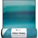 Eunzel Hot Yoga Towel, Non Slip Yoga Mat Towel Sweat Absorbent Printed Yoga Towel with Grip Dots for Hot Yoga, Pilates and Workout 72"x 24", Teal Flow
