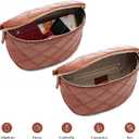 MOLSHINE Women's Quilted Crossbody Bum Bags, Trendy Puffer Belt Sling Bag Shoulder Waist Pack Chest Fanny Pack Purse (Brown)