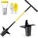 Jardineer 3PCS Bulb Planter Tools Set, Long Handle Bulb Planting Tool and Small Flowers Transplanter Tool for Tulips, Daffodils, Lily