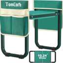 TomCare Garden Kneeler and Seat Upgraded 10.24" Wide Kneeling Pad Garden Bench with 2 Large Tool Bags Heavy Duty Foldable Garden Stool Tools Gardening Gifts for Women Men Seniors Gardeners