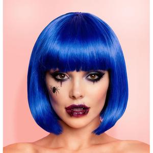 Blue Bob Wig With Bangs 12 Inch Royal Blue Wig Short Synthetic Fiber Bob Wigs for Women Short Bob Wigs and Halloween Cosplay Wig for Daily Life Colorful Wigs With One Cap (Blue)