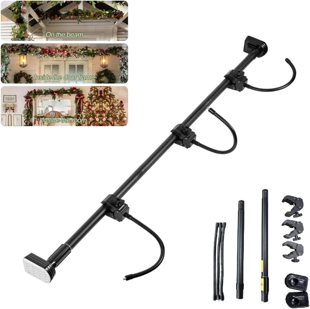 Adjustable Front Door Garland Hanger - Fits 32"-39" Doors, No Screws/Drilling/Glue, Heavy-Duty for Birthday, Party & Wedding Wreaths & Decorations (32-39IN)