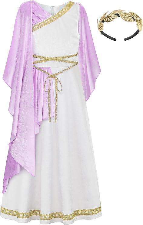 ReliBeauty Kids Greek Goddess Gostume Girls with Headband
Size: 10-12/150