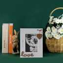 4x6 Wood Picture Frames White for Love with Heart-Table Top and Wall Mounting Photo Frames Distressed for Wedding