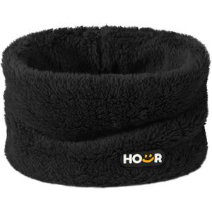 Polar Fleece Kids Neck Warmer Infinity Scarf Winter Neck Gaiters For Boys Girls Face Cover Ski Mask (Black)