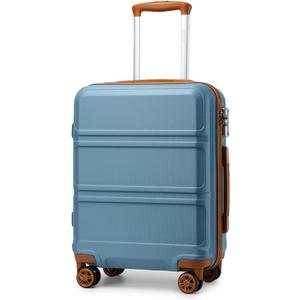 Kono 20'' Carry on Luggage with Spinner Wheel TSA Lock, Lightweight PC+ABS Hardside Luggage Durable Small Carry on Suitcase Apricot Blue