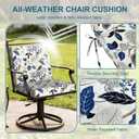 2 x DYTXIII Outdoor Midback Chair Cushions Set of 2-20"x17" Water Repellent & Fade-Resistant Patio Seat Cushions with High-Resiliency Foam, Non-Slip Ties for Dining, Balcony Furniture-Leaves Beige