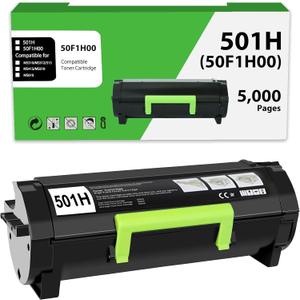 50F1H00 501H Toner Cartridge Compatible for Lexmark ms312dn Toner 50F1000 501H Black Cartridges for MS310dn MS312 MS410dn MS510 MS510dn MS610 MS610dn MS315dn MS415dn Printer (5,000 Pages 1 Pack)