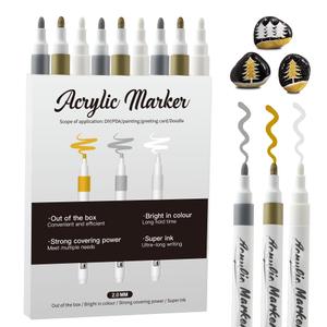 Acrylic Paint Pens Markers,9 Pack Acrylic Markers, 23mm Medium Tip, White Gold Silver Paint Pen for Art Projects, Drawing, Rock Painting,Wood, Plastic, Metal, Canvas DIY Crafts Acrylic Paint Pens Markers,9 Pack Acrylic Markers, 23mm Medium Tip, White Gold Silver Paint Pen for Art Projects, Drawing, Rock Painting,Wood, Plastic, Metal, Canvas DIY Crafts