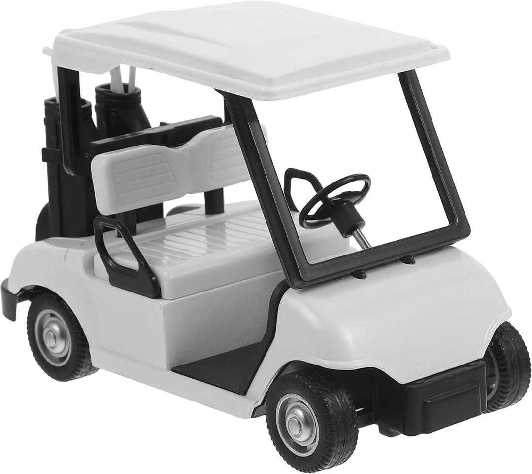 IMIKEYA Golf Cart: Die Cast Metal Model Golf Cart Mini 1:20 Scale Golfcart Diecast Model Golf Cart Vehicle Pullback Action Golf (White)