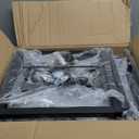 MOOACE Rustic 3 Tier End Table with Wheel,Side Table Nightstand Storage Shelf for Bedroom,Kitchen,Living Room and Office, Stable Metal Frame,Wood Top, Easy Assembly - Brown&Black